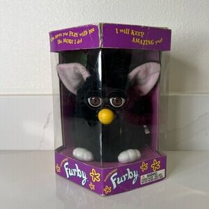 Vintage Furby 1998 Black Tiger Electronics Model 70-800 Box Included